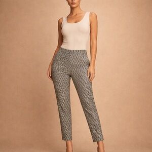 Merona Black White Patterned Career Pants Size 12 Work Office Style